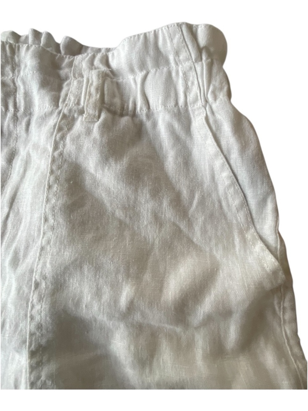 Sanctuary Linen Paperbag Waist Cargo Shorts White XL - Picture 5 of 8